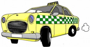 Muçulmano num taxi