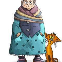 Velha com gato