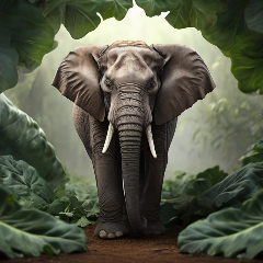 Elefante na couve